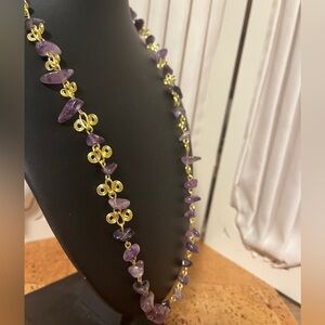 Amethyst & Gold Swirl Necklace